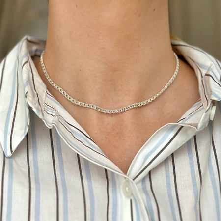 Bismark-Halskette und Armband aus Silber (Verschiedene Größen und Längen)